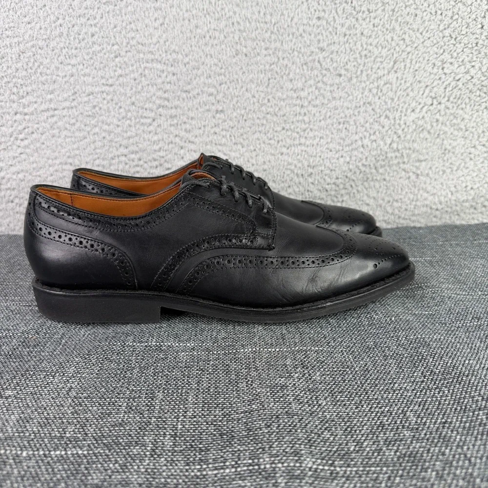 Allen Edmonds Clyde‎ Hill Mens 10 D Black Leather Wingtip Derby Shoes